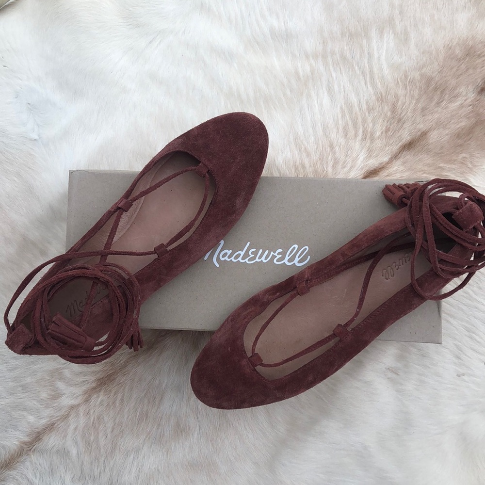 Madewell Lace-Up Suede Flats